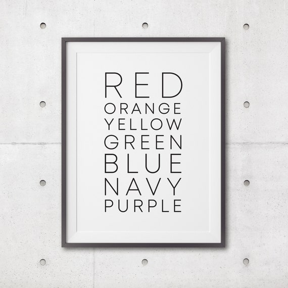 Rainbow Colors Art Modern Wall Art Nursery Wall Art Print Graphic Poster Minimalist Art Interior Poster Monochrome