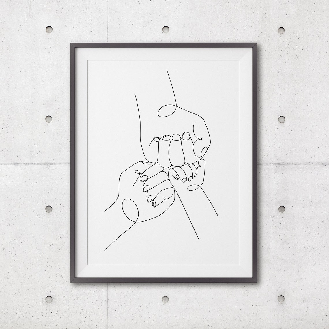 Fist Bump Print Fists Bump Family Wall Art Prints Three Hands Line Art Hand Drawing Line Drawing Wall Art Line Art Print - Image 3