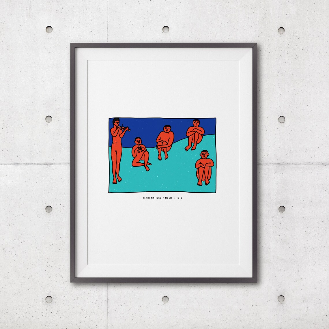 Henri Matisse Music 1910 Red Figures Teal Fauvist Art Poster - Image 3