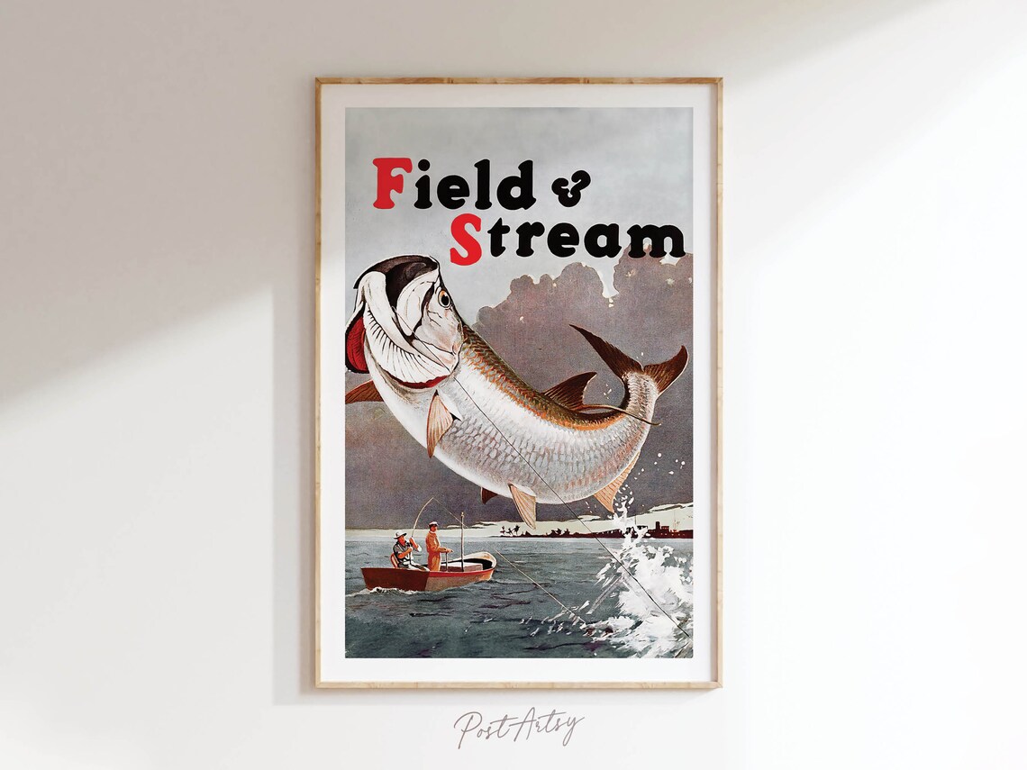 Vintage Fishing Retro Outdoor Wall Art Poster Print