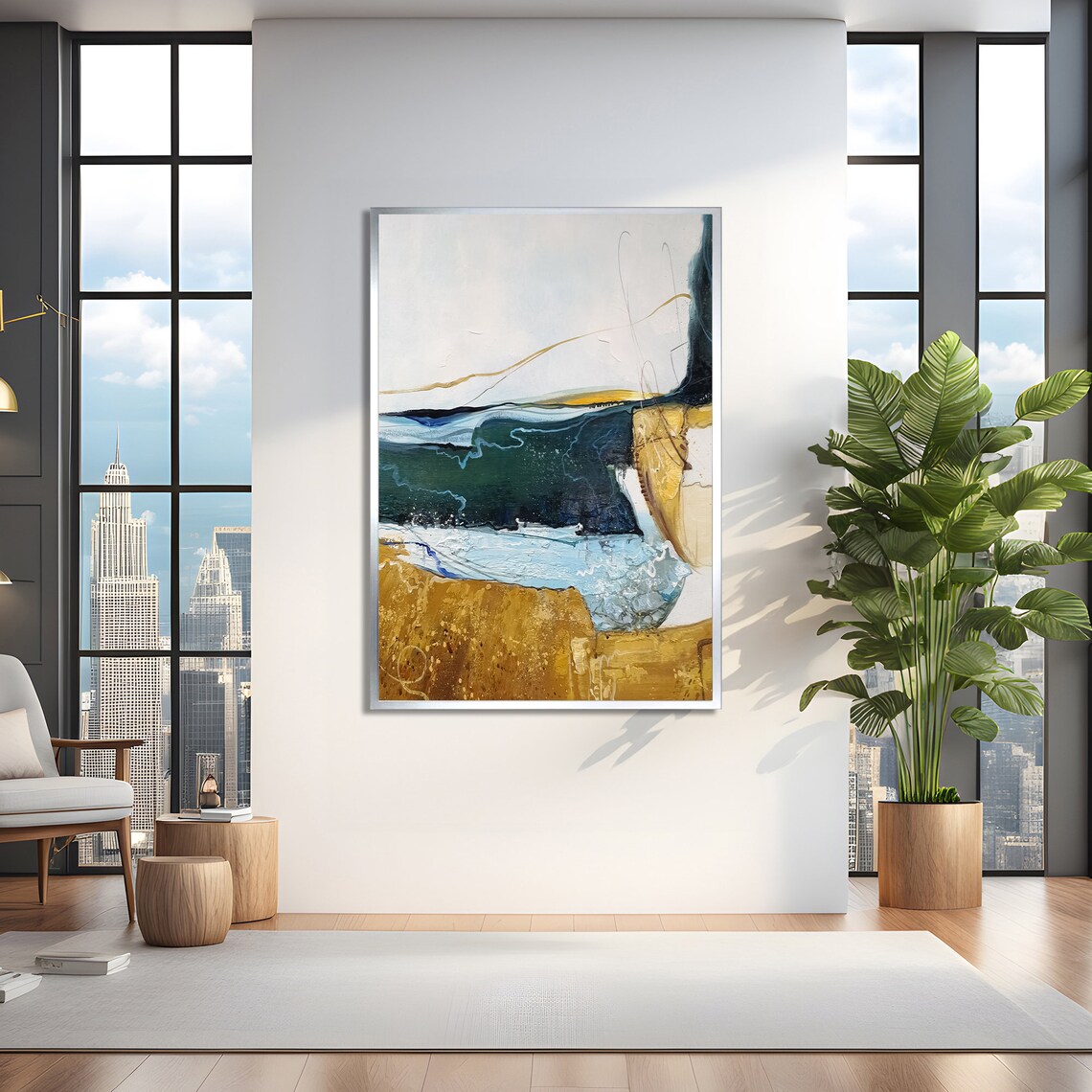 Abstract Painting Ocean View, Modern Coastal Art Print - Image 3