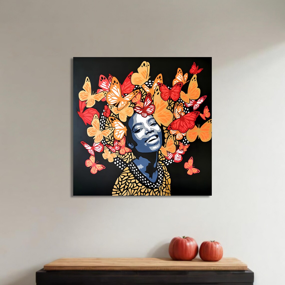Butterfly Crown Painting, African Woman Wall Art - Image 4