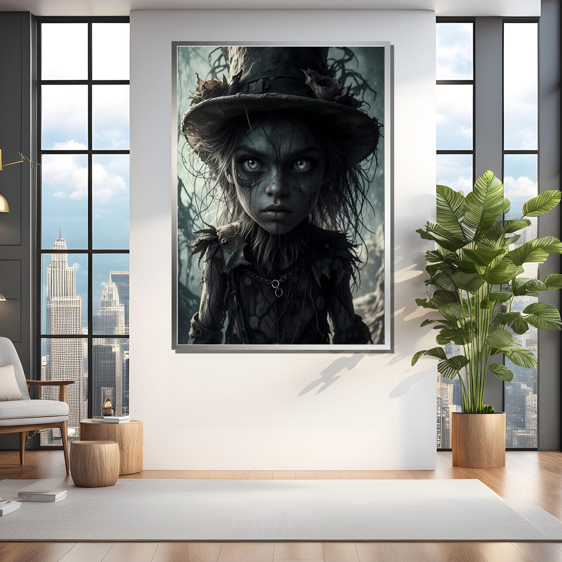 Dark Enchanted Forest Child Portrait Framed Or Unframed Art Print For Gothic Bedroom Wall Decor - Image 4