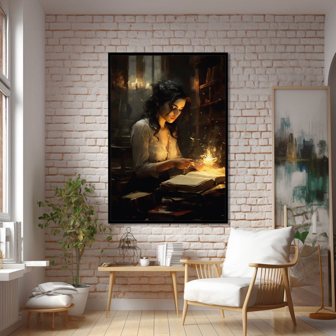 Woman Reading, Modern Art Print, Magical Light - Image 4