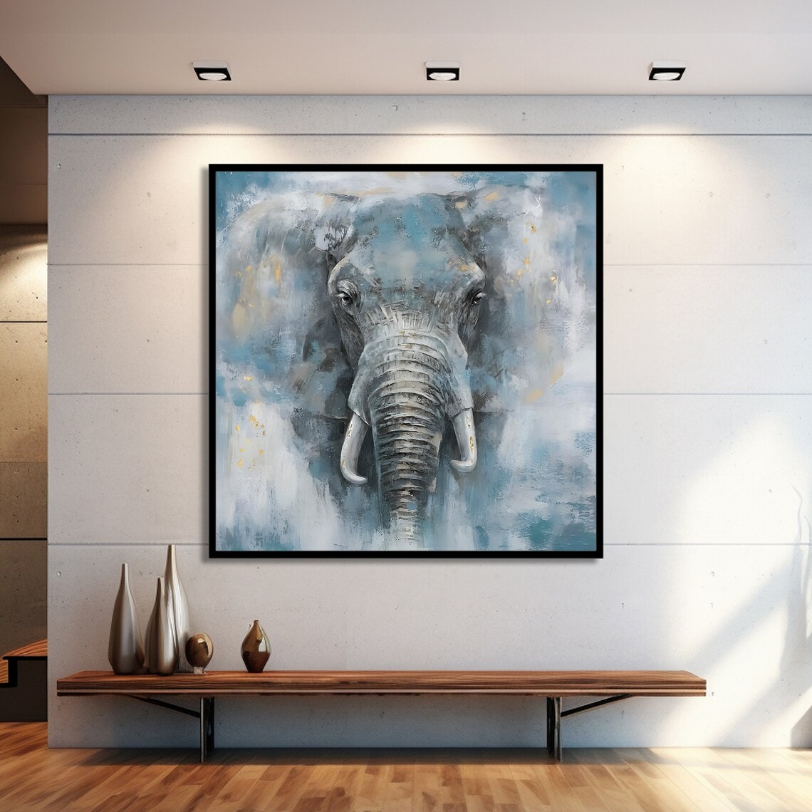 Majestic Elephant Art Print, Elegant Wildlife Painting - Image 2