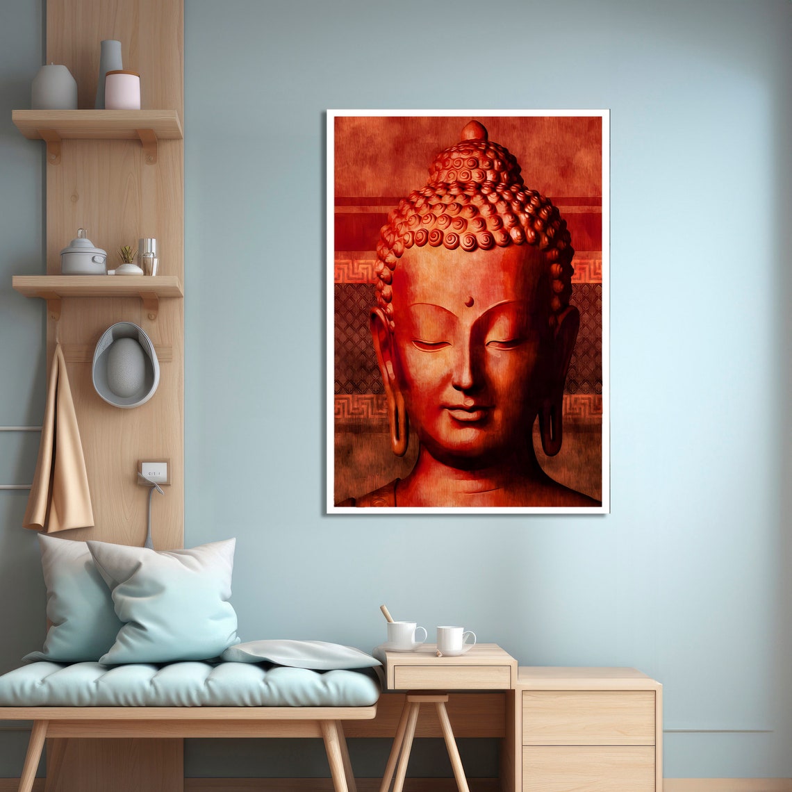 Serene Buddha Art Print, Tranquil Spiritual Painting - Image 4