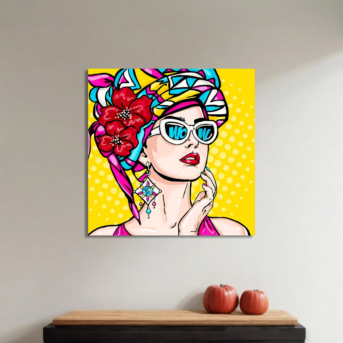 Retro Pop Art Woman, Stylish Sunglasses Fashion Decor - Image 4