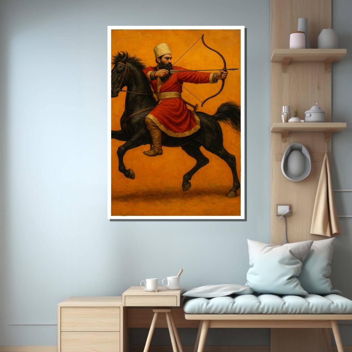Turkic Archer On Horseback, Office Decor Art Print - Image 3