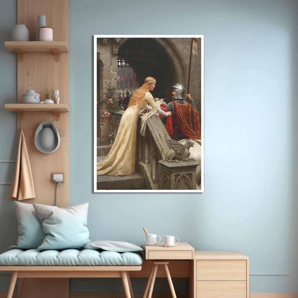 God Speed by Edmund Blair Leighton, Romantic Medieval Scene - Image 4