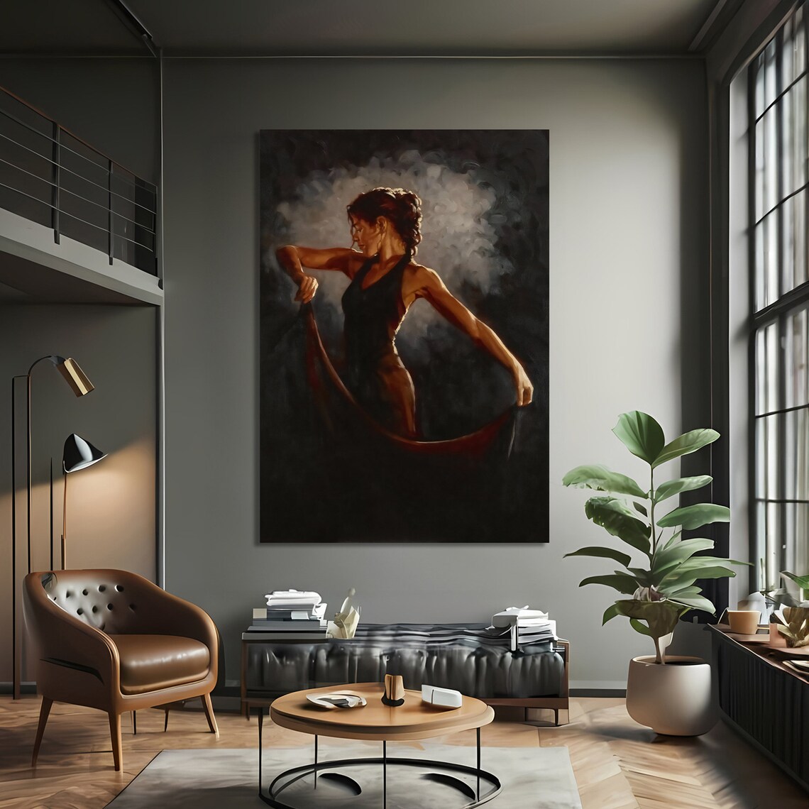 Graceful Flamenco Dancer Art Print, Dance Studio Decor - Image 3