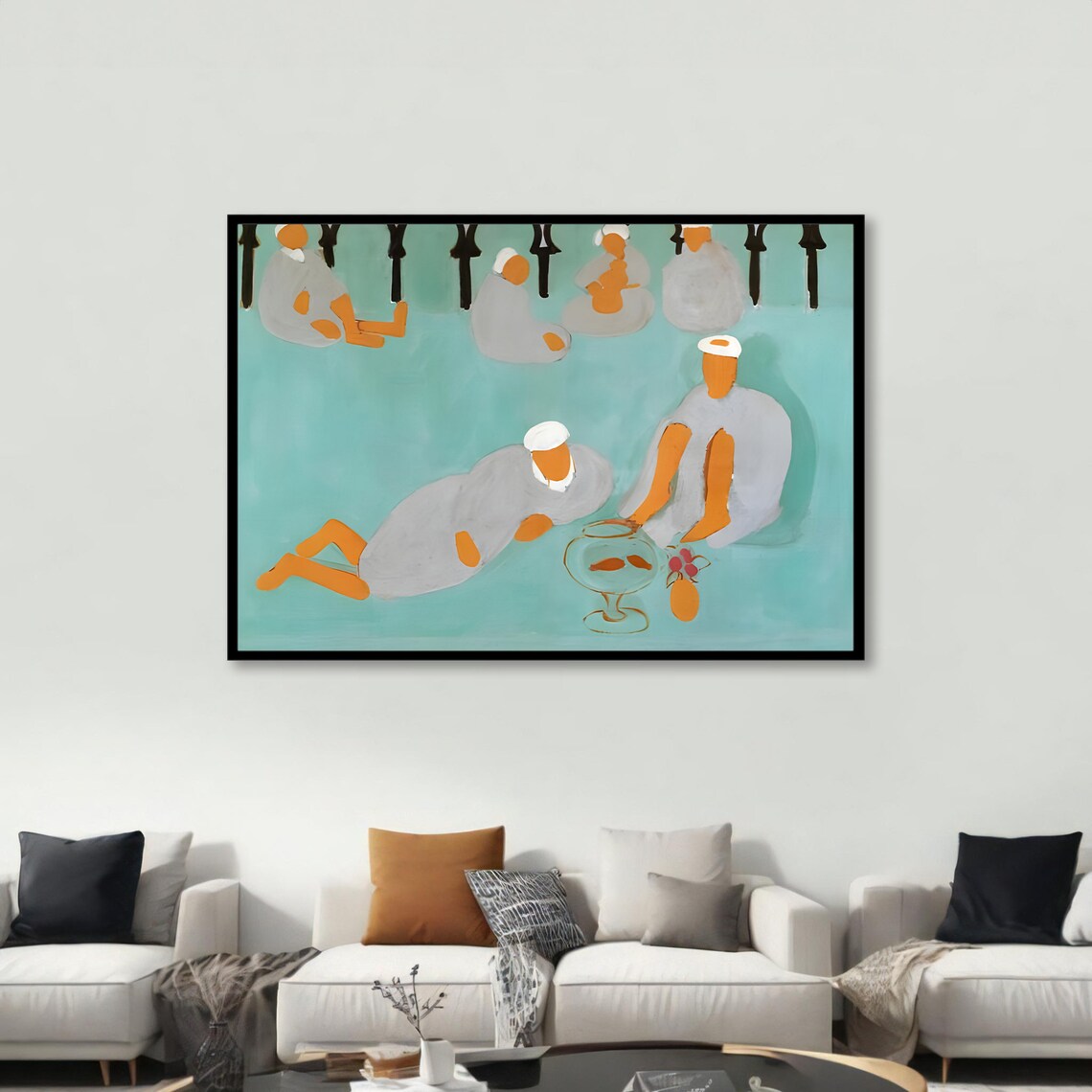 Abstract Serenity In The Bathhouse, Etel Adnan Inspired - Image 4