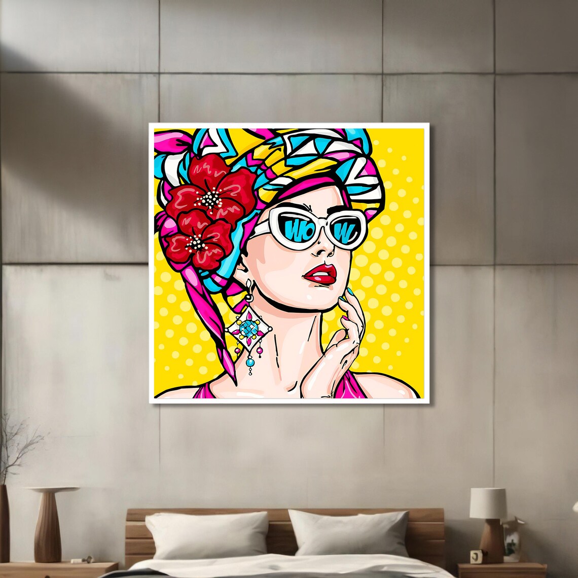 Retro Pop Art Woman, Stylish Sunglasses Fashion Decor - Image 3