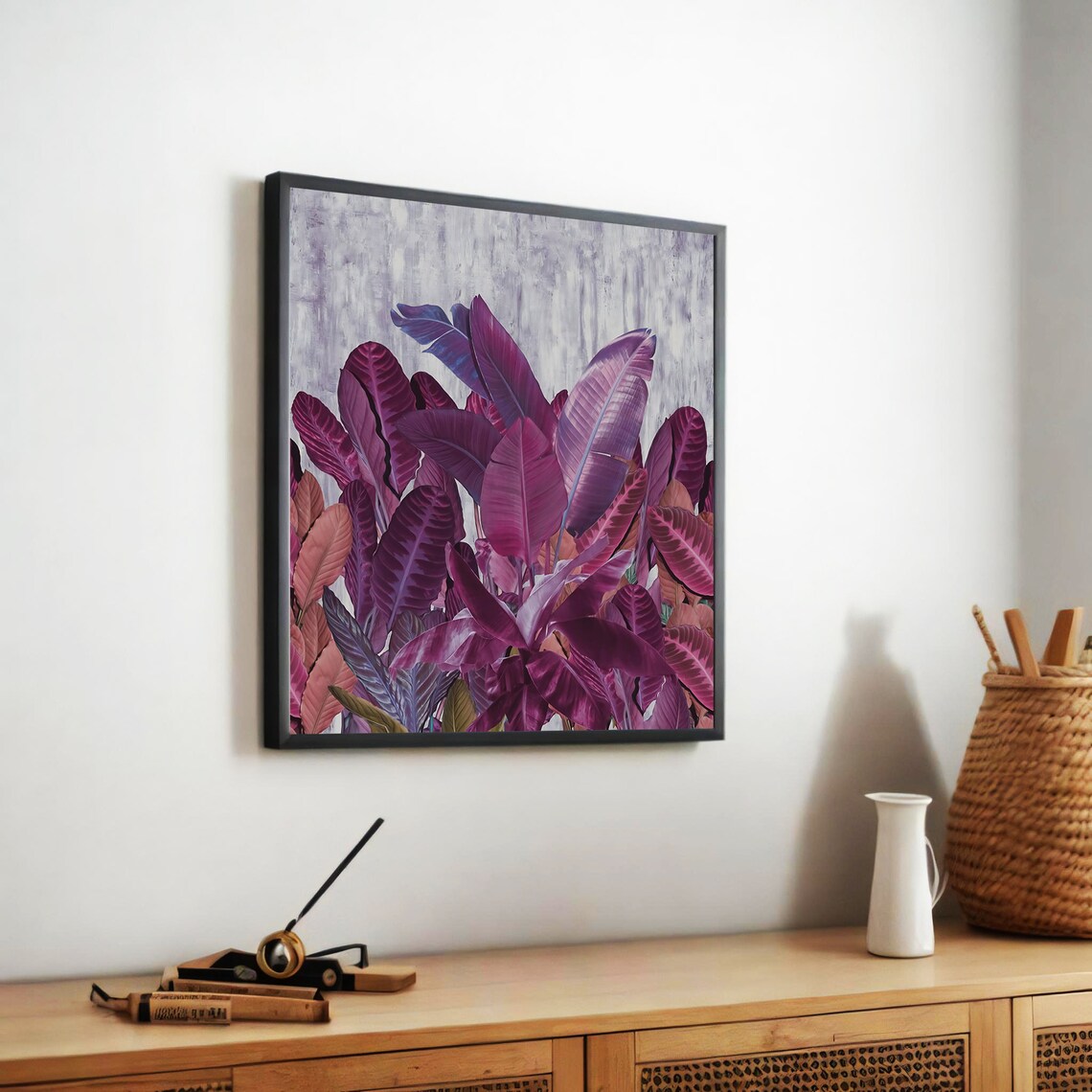 Lush Purple Foliage Painting, Modern Botanical Art - Image 5