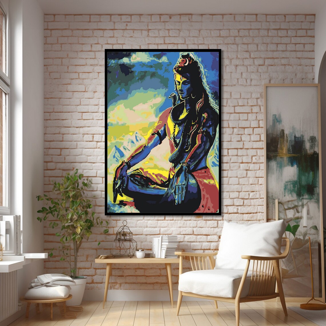Shiva Painting, Spiritual Meditation Wall Decor - Image 2