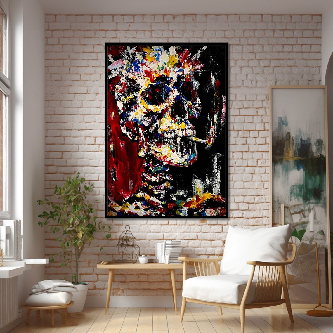 Skull Graffiti Painting, Abstract Street Art - Image 2