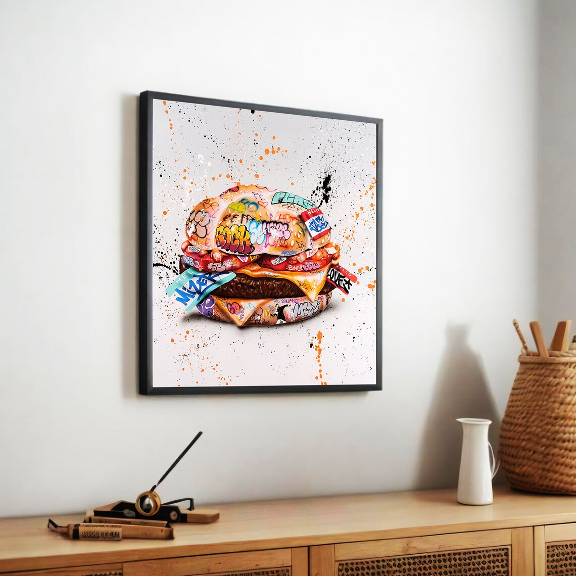 Graffiti Style Burger Painting, Urban Pop Art - Image 5