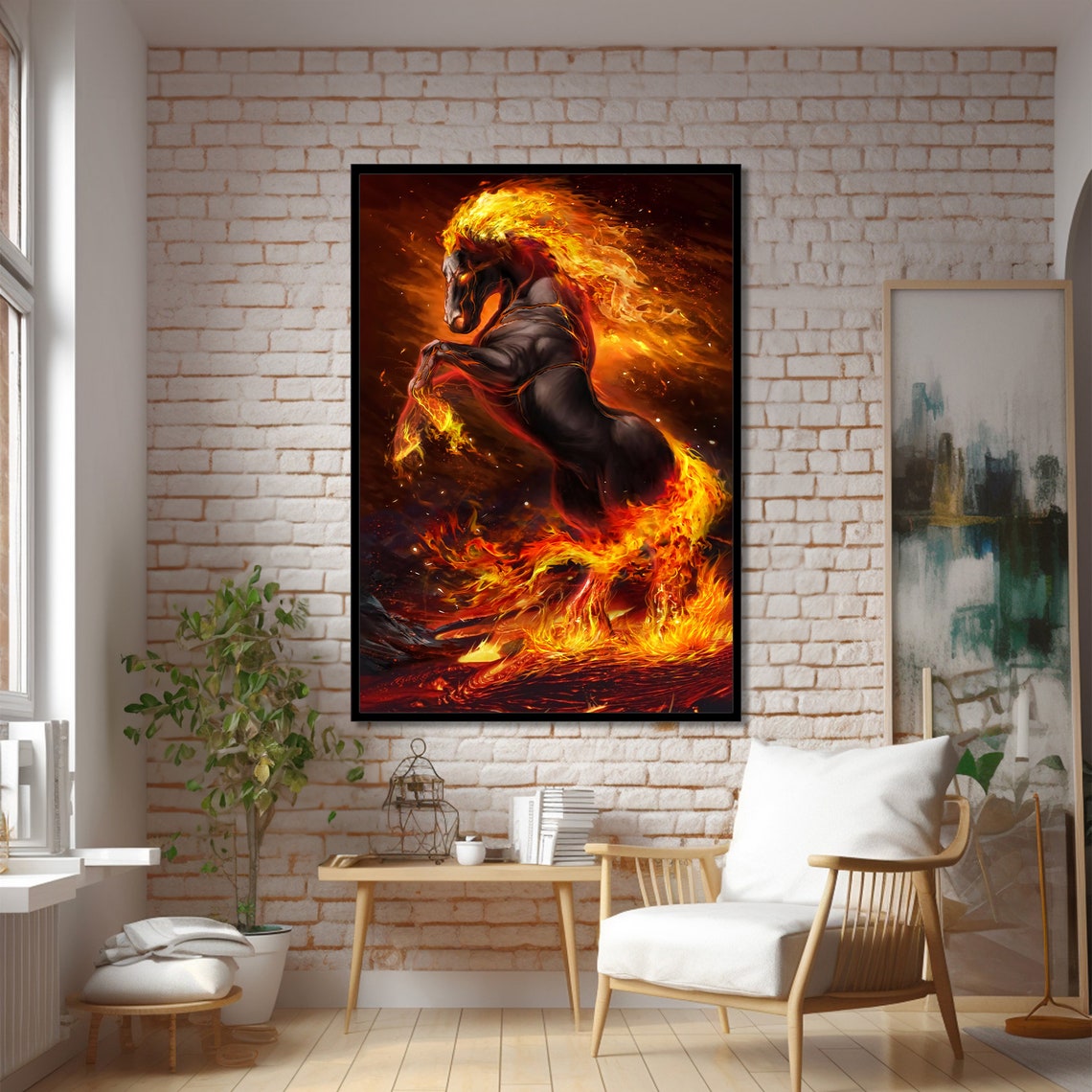 Fiery Horse Art Print, Bold Dynamic Animal Painting - Image 2