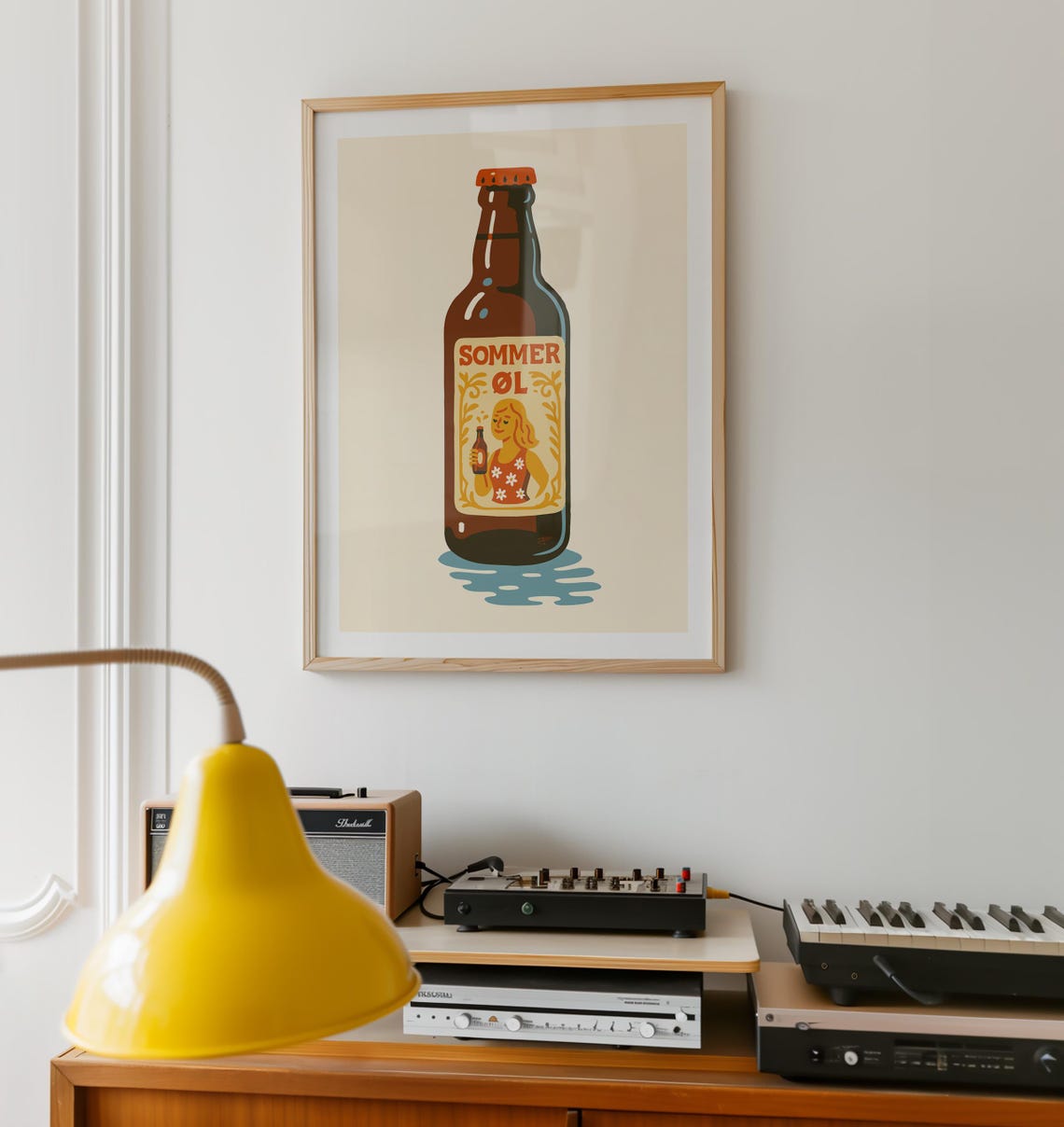 Beer Bottle Illustration, Modern Kitchen Decor - Image 2