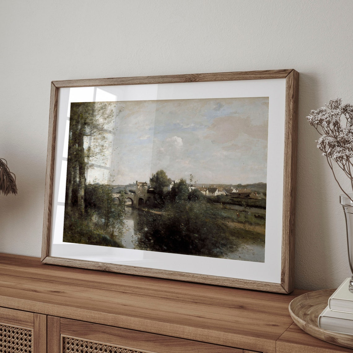 Vintage River Landscape Art Country Cottage Painting Farmhouse Decor Wall Art Home Decor Oil Painting C16 625 - Image 4