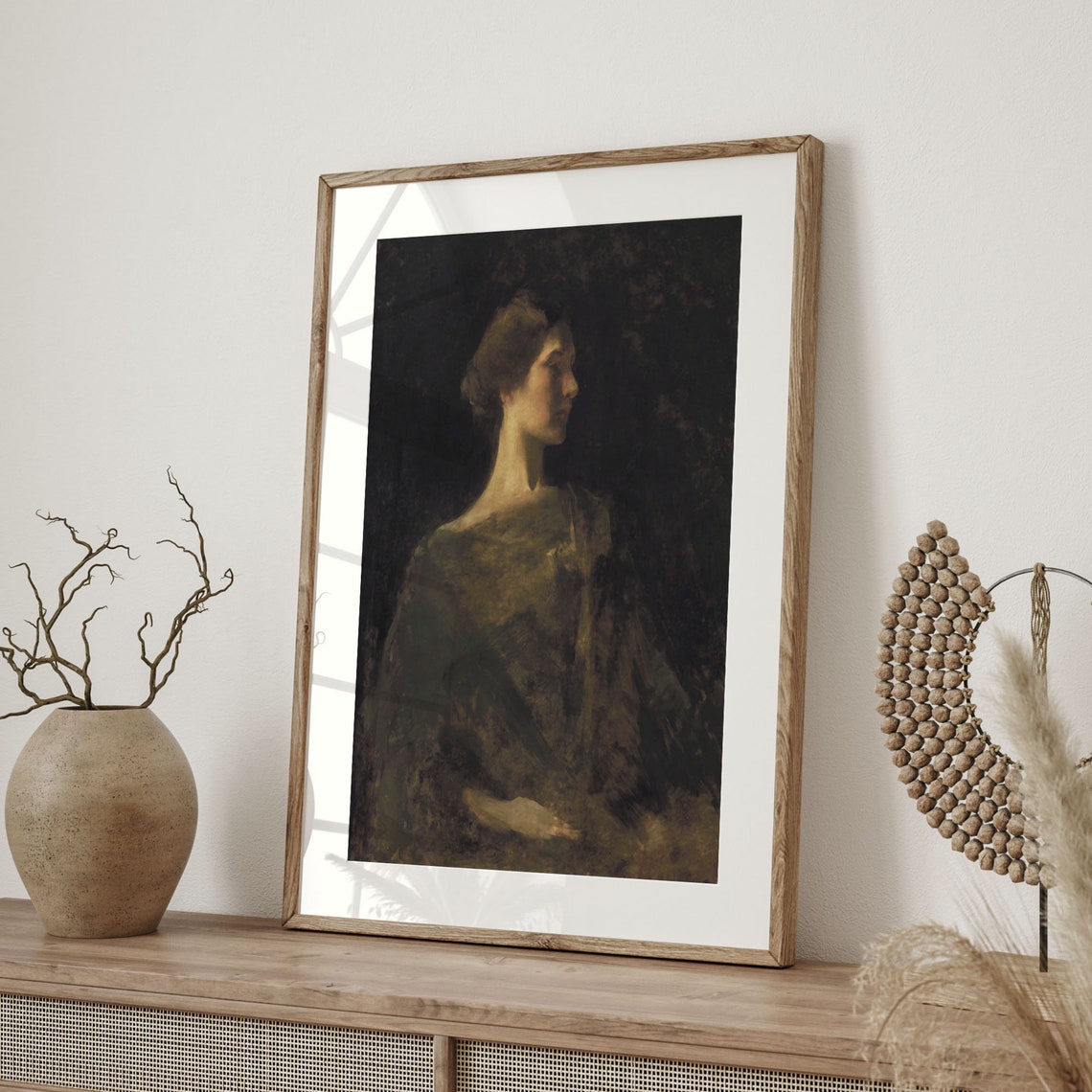 Antique Female Oil Portrait Vintage Woman Wall Art Classic Portrait Painting Elegant Vintage Artwork C16 1318 - Image 4