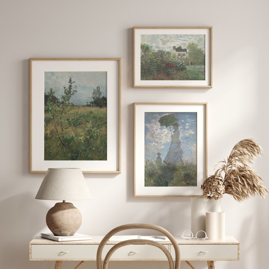 Spring Meadow Sapling Tree Vintage Landscape Painting Poster - Image 2