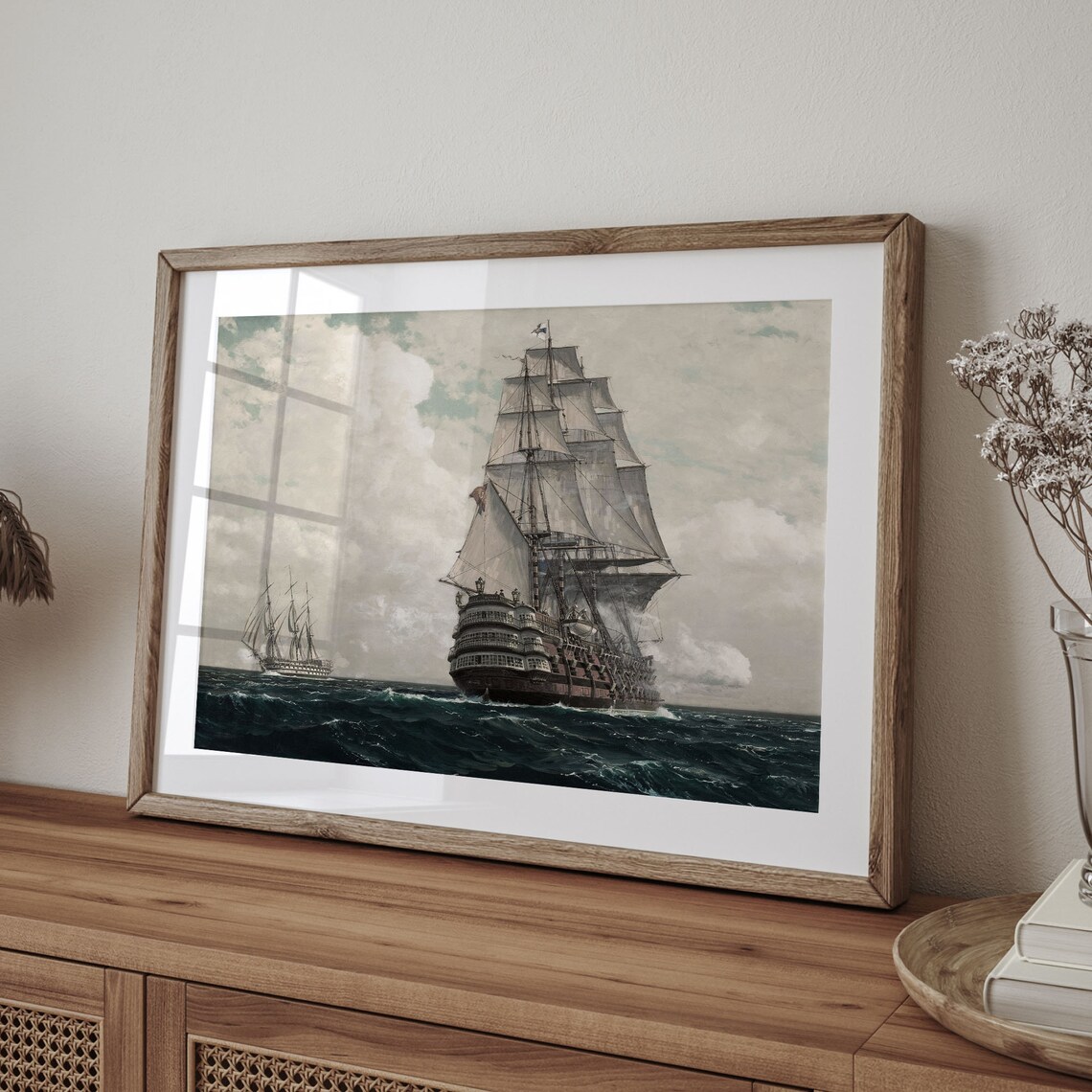 Vintage Nautical Ship Art Print, Maritime Decor - Image 4
