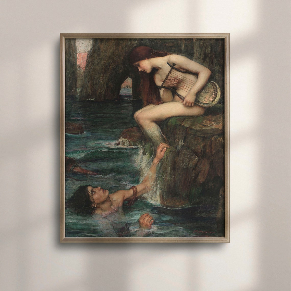 John William Waterhouse The Siren Mythology Nautical Art Poster