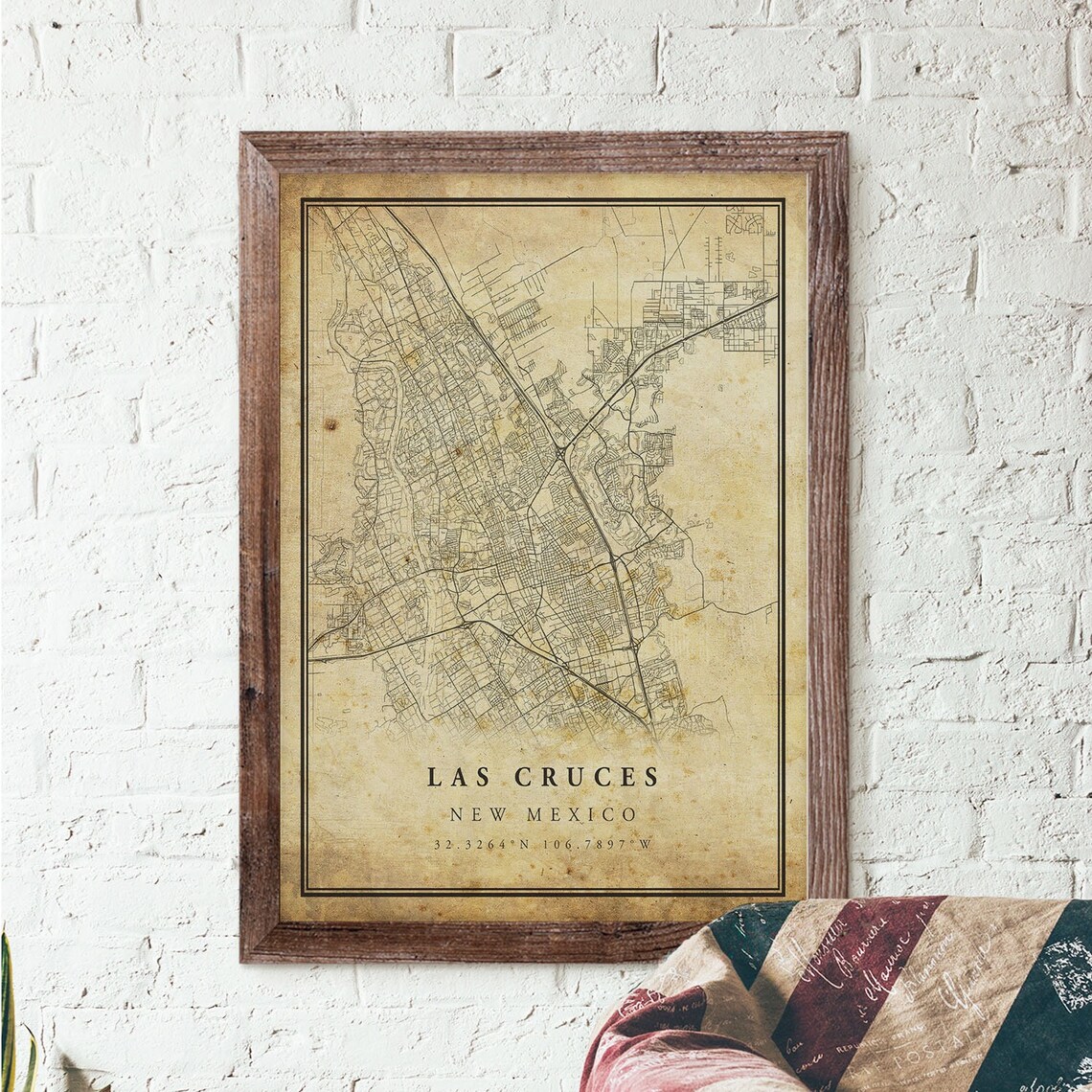 Las Cruces Vintage Map Poster, Rustic New Mexico Map - Image 3