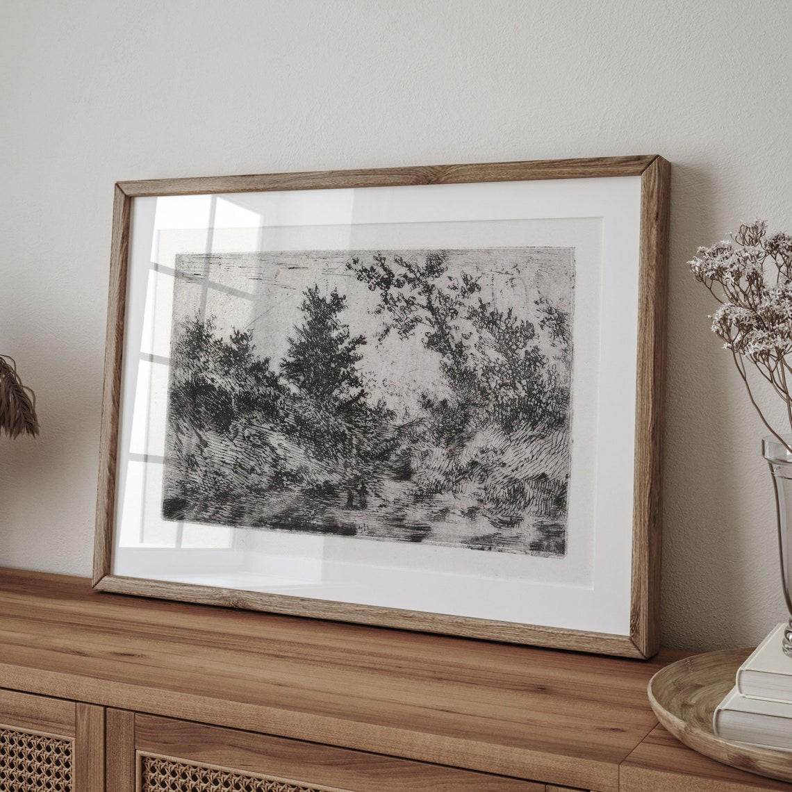 Antique Forest Sketch Vintage Etching Print Fine Art Poster Black And White Tree Art Unique Birthday Gift C16 670 - Image 4