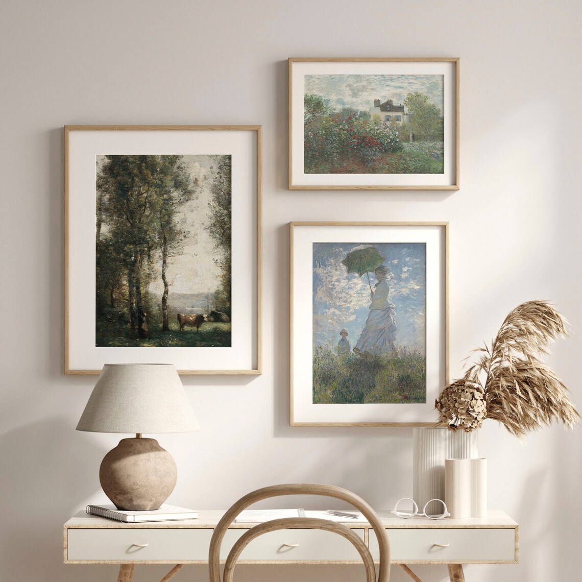 Vintage Cow Pasture Landscape Antique Farm Animal Countryside Poster - Image 2