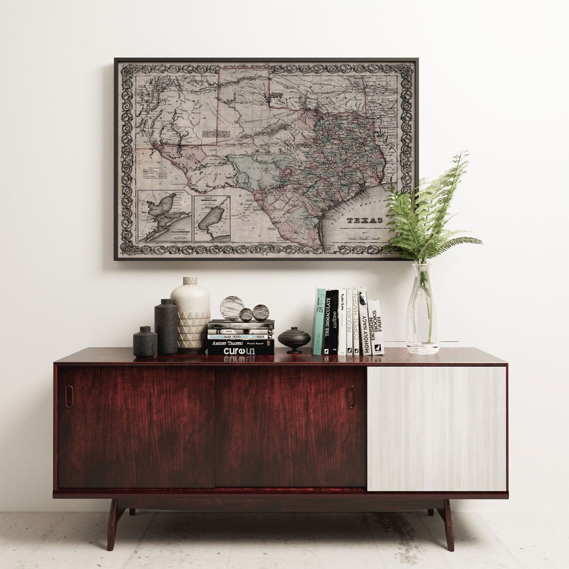 Texas Vintage State Map Art Print, Travel Poster - Image 3