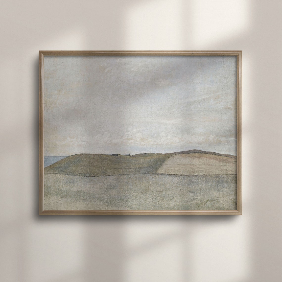 Minimalist Coastal Hill Tonal Abstract Landscape Painting Poster