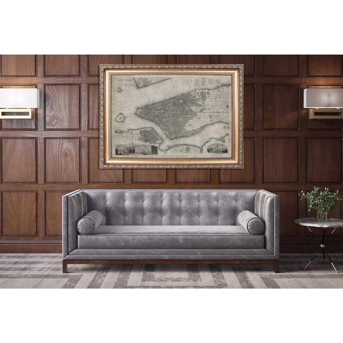 New York City Map Vintage Manhattan Island Art Print - Image 3