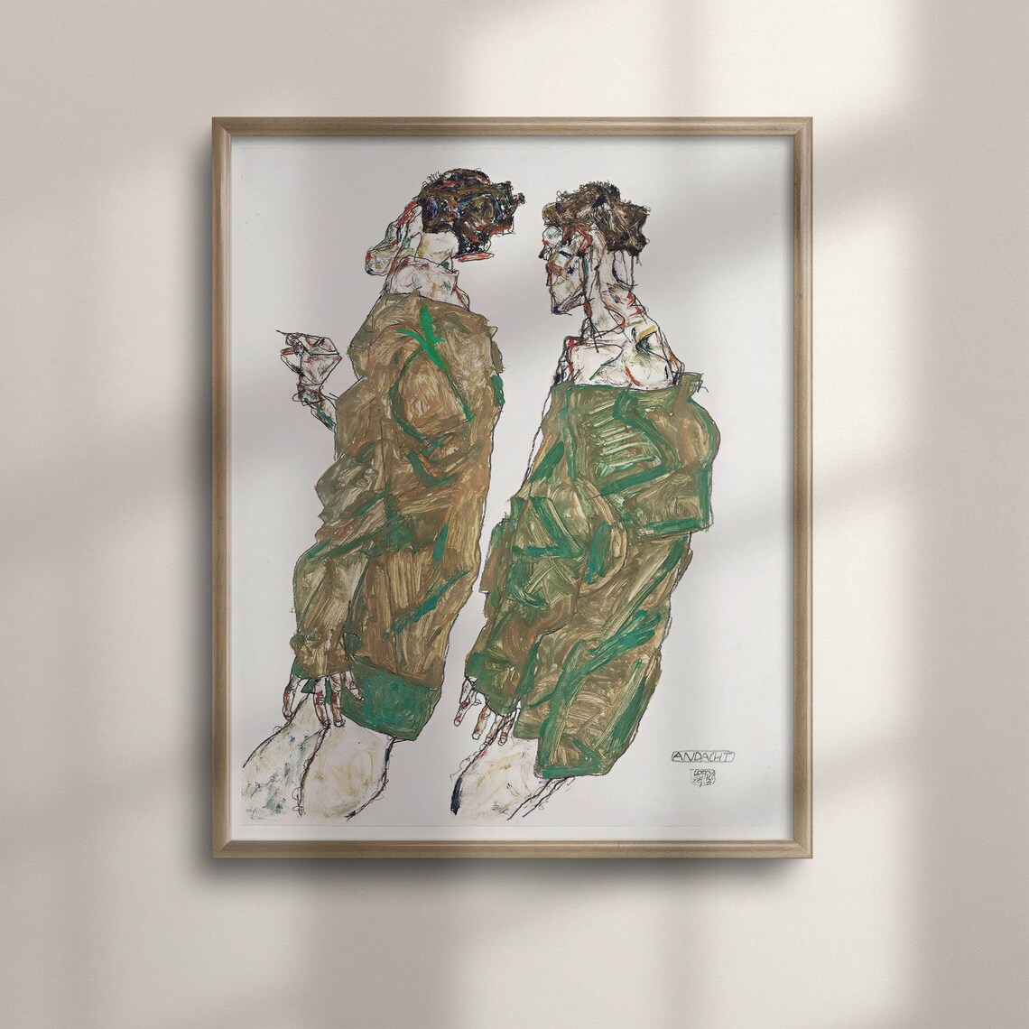 Egon Schiele Devotion 1913 Expressionism Art Print
