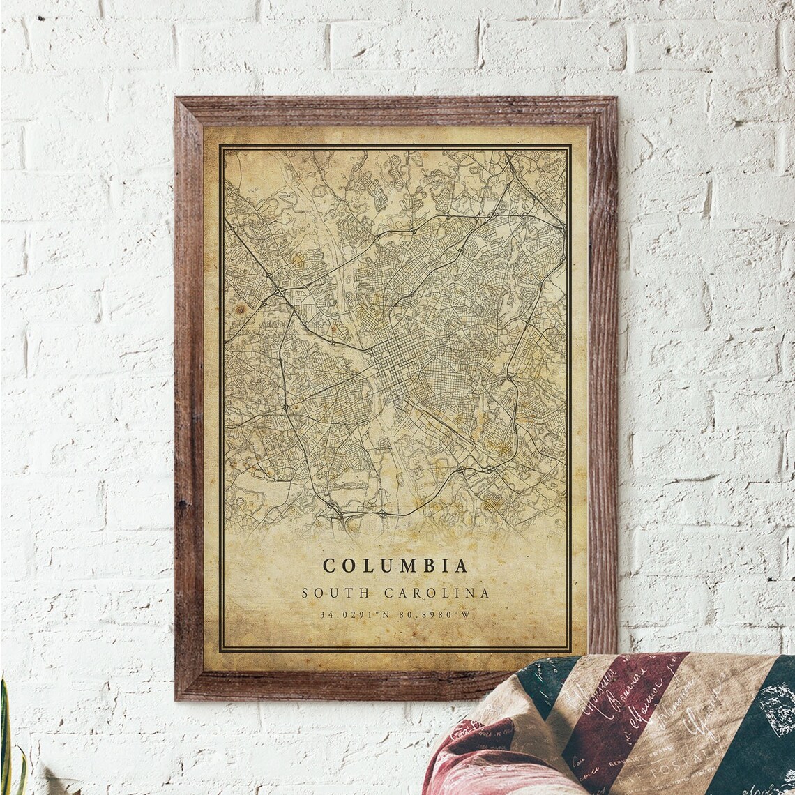 Columbia Vintage Map Poster, South Carolina Art Print - Image 2