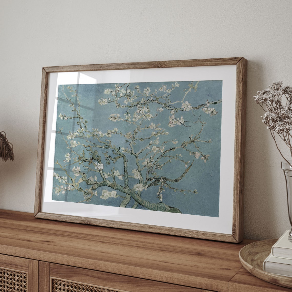 White Almond Blossom Branches by Vincent van Gogh Sky Poster - Image 4