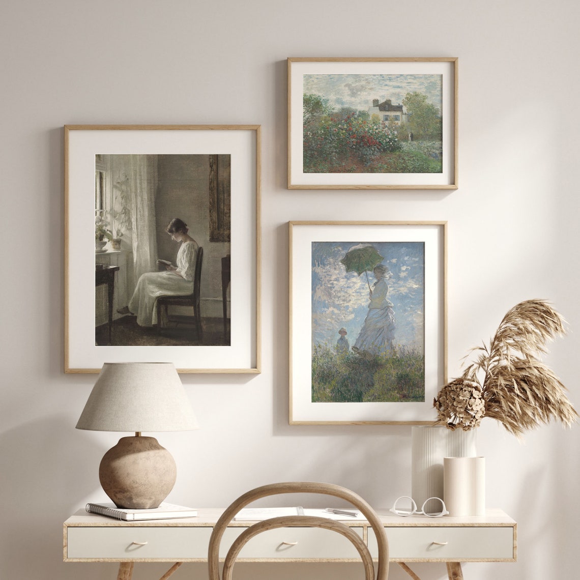 Serene Woman In White Reading By Window Soft Light Interior Art Poster - Image 2