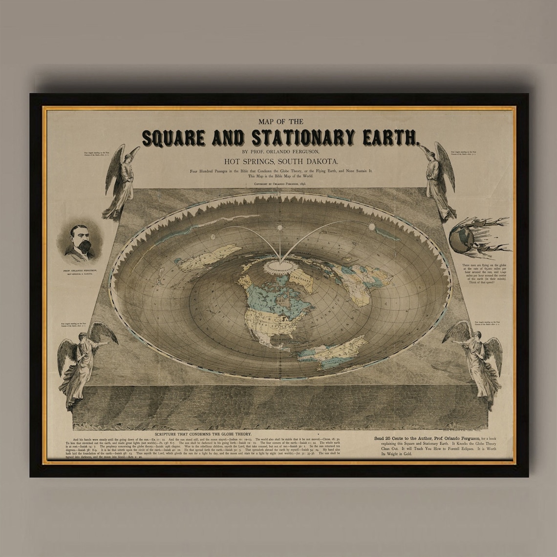 World Map Of Square Stationary Flat Earth, 1893 - Image 3