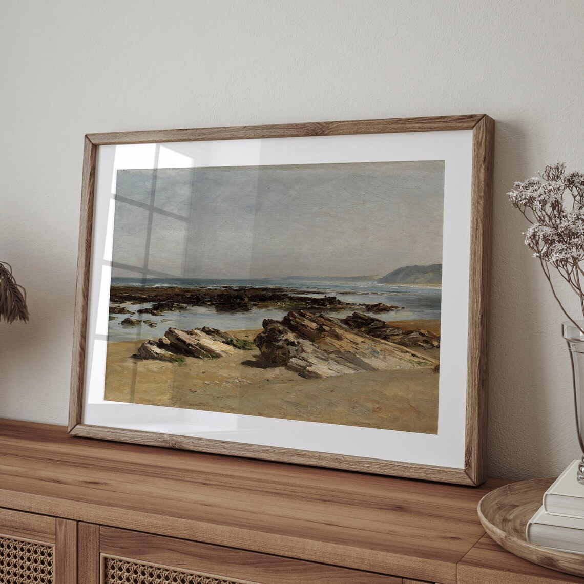 Antique Rocky Seaside Coast Vintage Coastal Landscape Painting Poster - Image 4