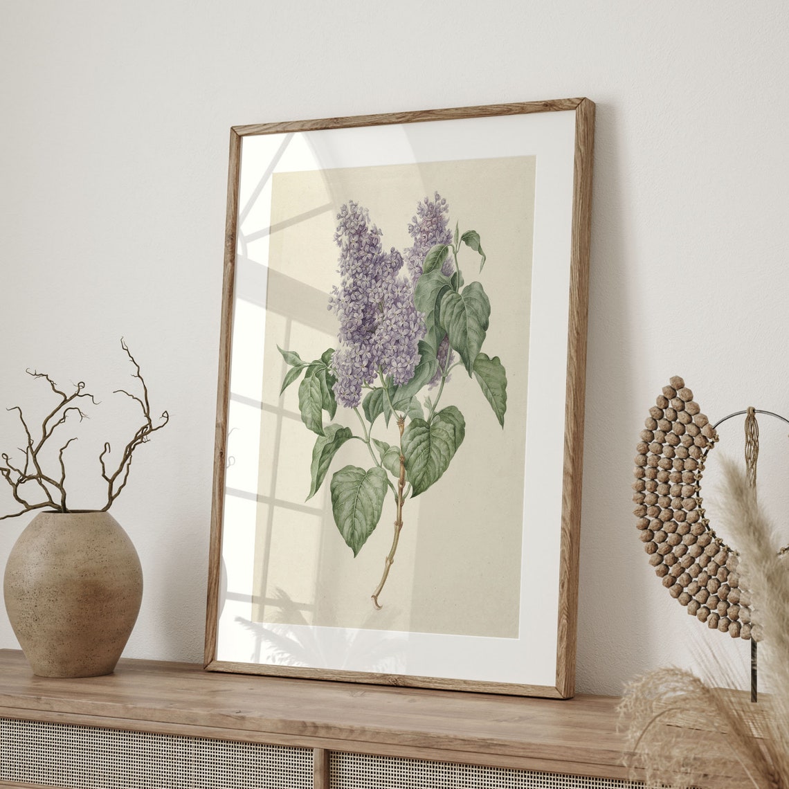 Purple Lilac Vintage Botanical Flower Illustration Art Poster - Image 4