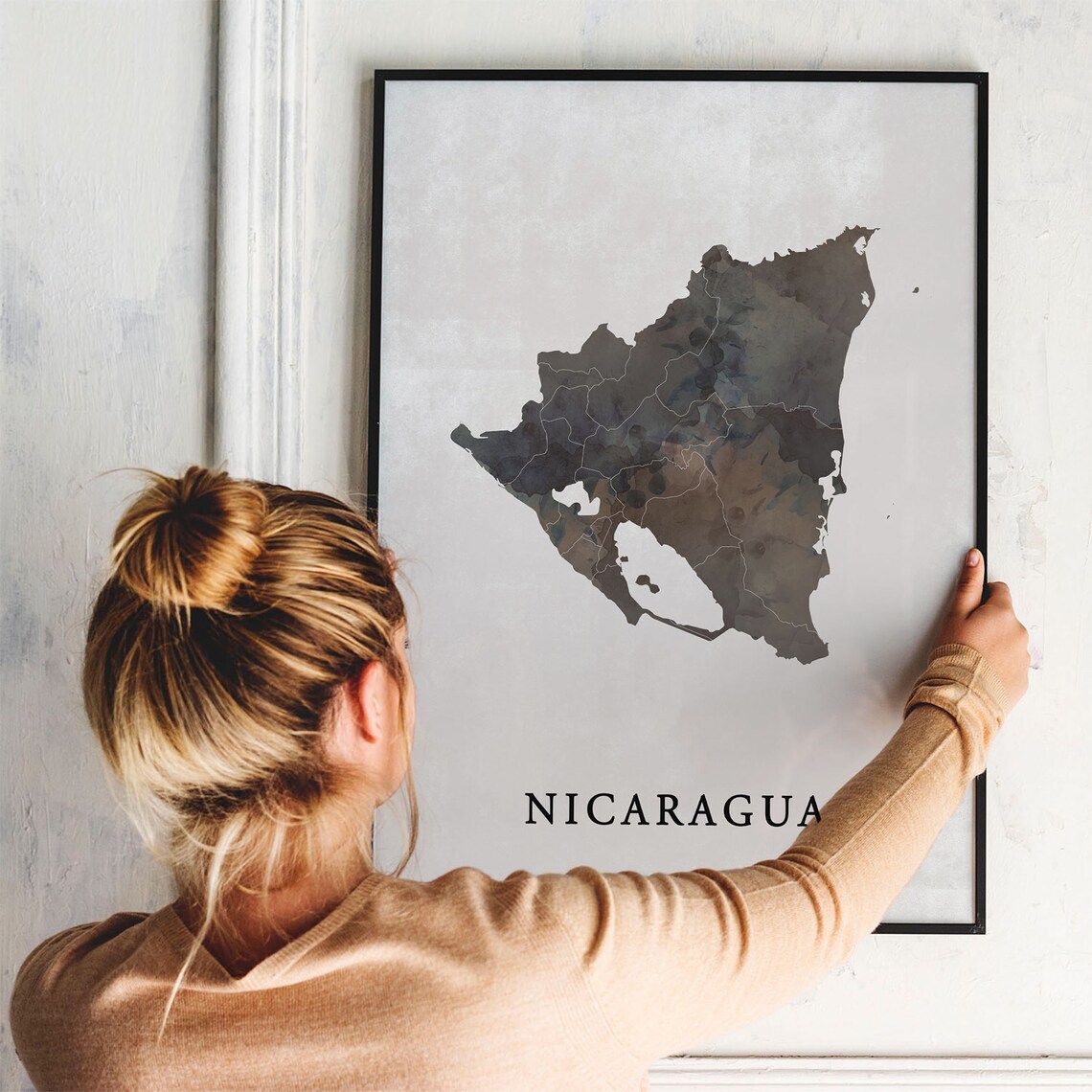 Nicaragua Vintage Style Map Print, Travel Poster - Image 3