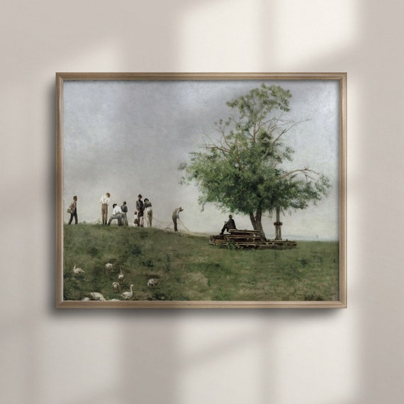Vintage Fisherman Oil Painting Art Prints Classic Fishing Decor Unique Gift For Angler Print For Fishing Enthusiasts C16 541