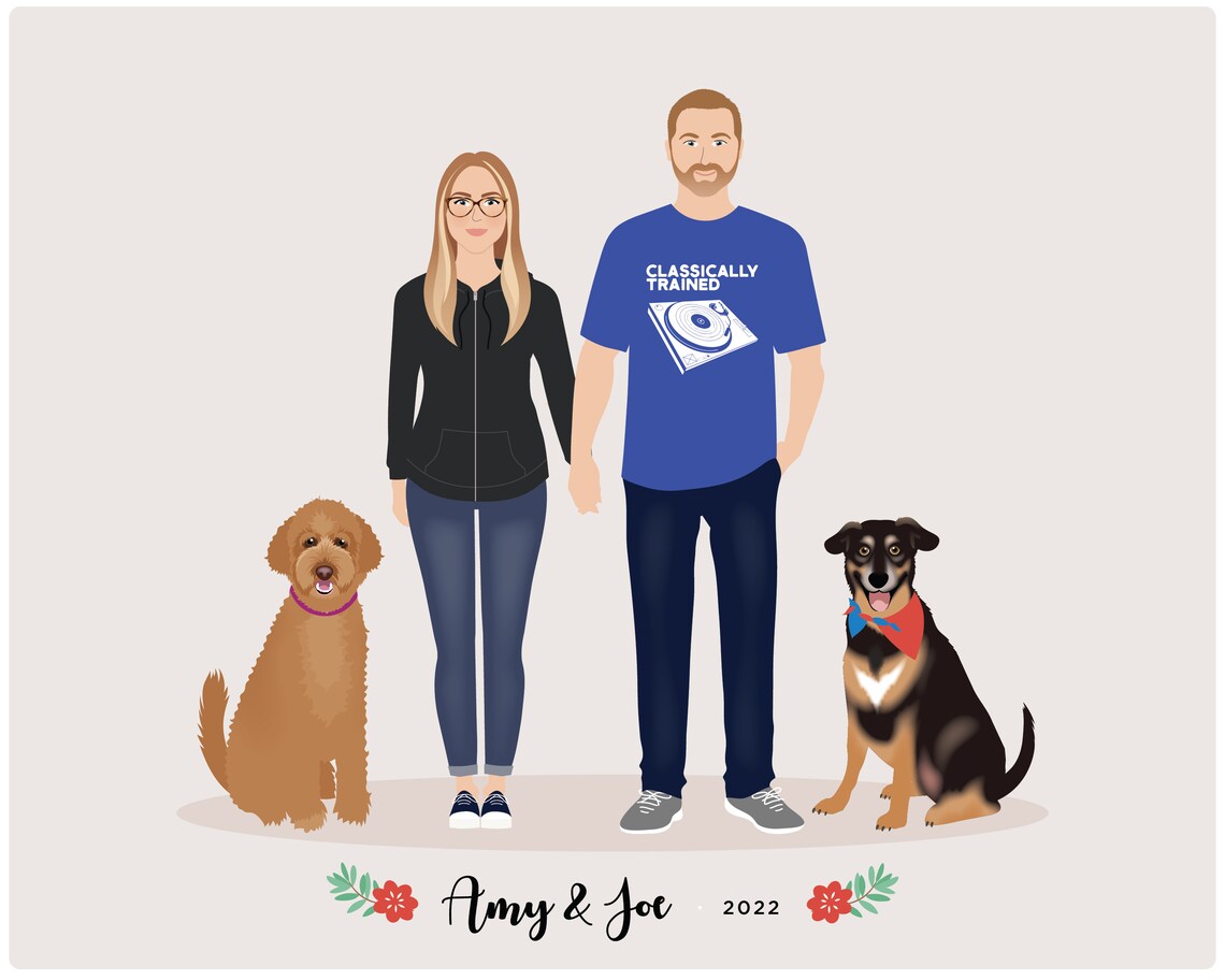Custom Family Portrait, Personalized Art Print - Image 2
