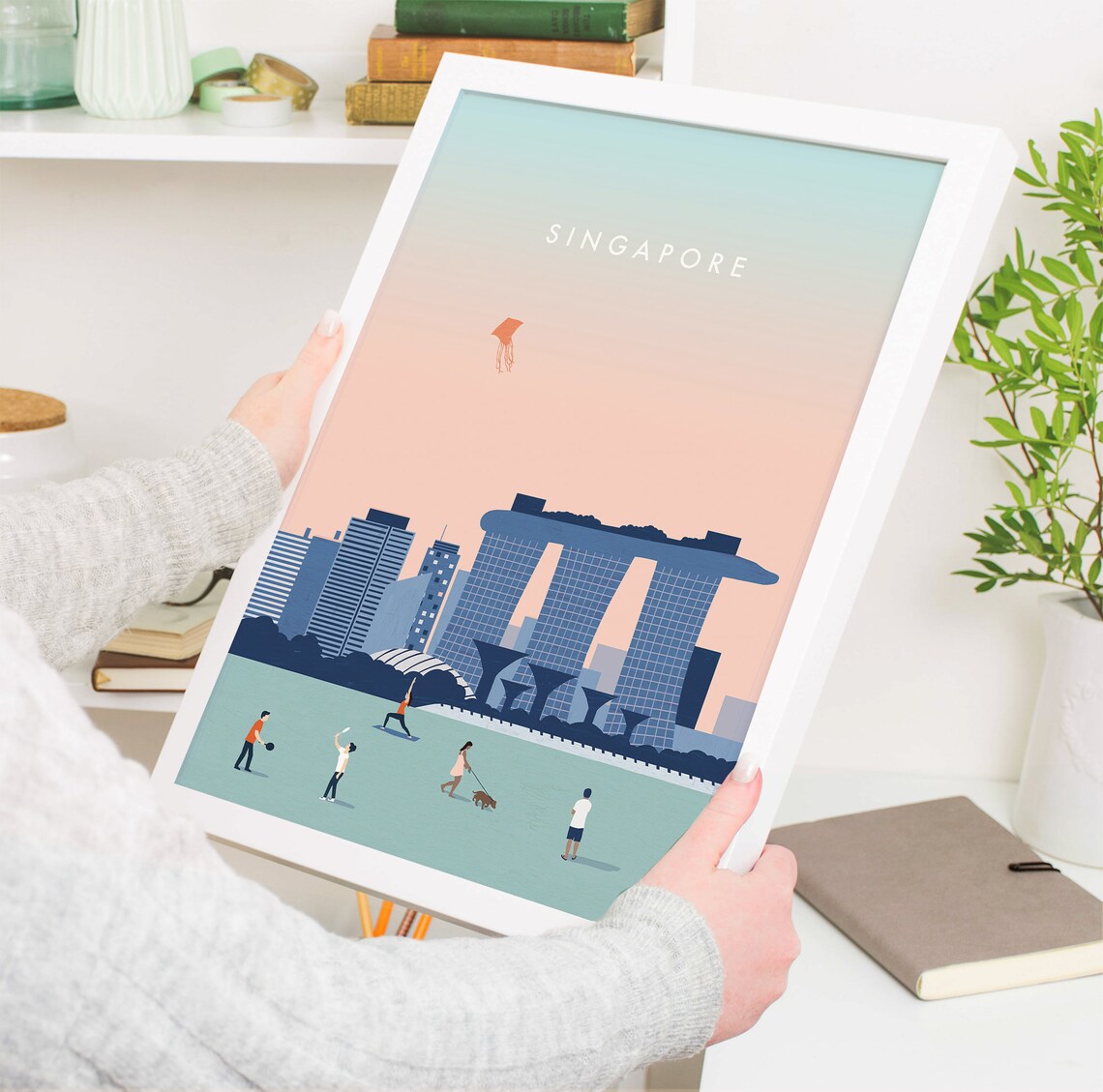 Singapore Skyline Minimalist Art Print, Marina Bay Sands - Image 4