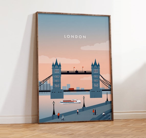 London Poster, Tower Bridge England Travel Poster