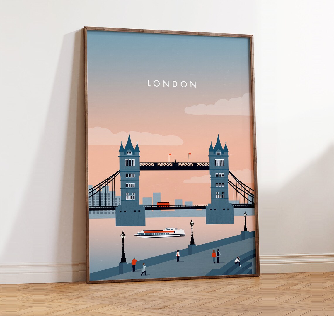 London Poster, Tower Bridge England Travel Poster