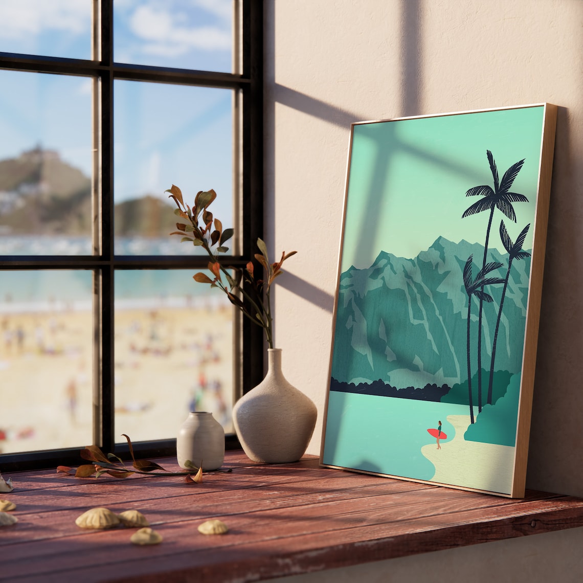 Surf Poster Hawaii Beach Picture Maritime Landscape Decoration In A Minimalist Design - Image 3