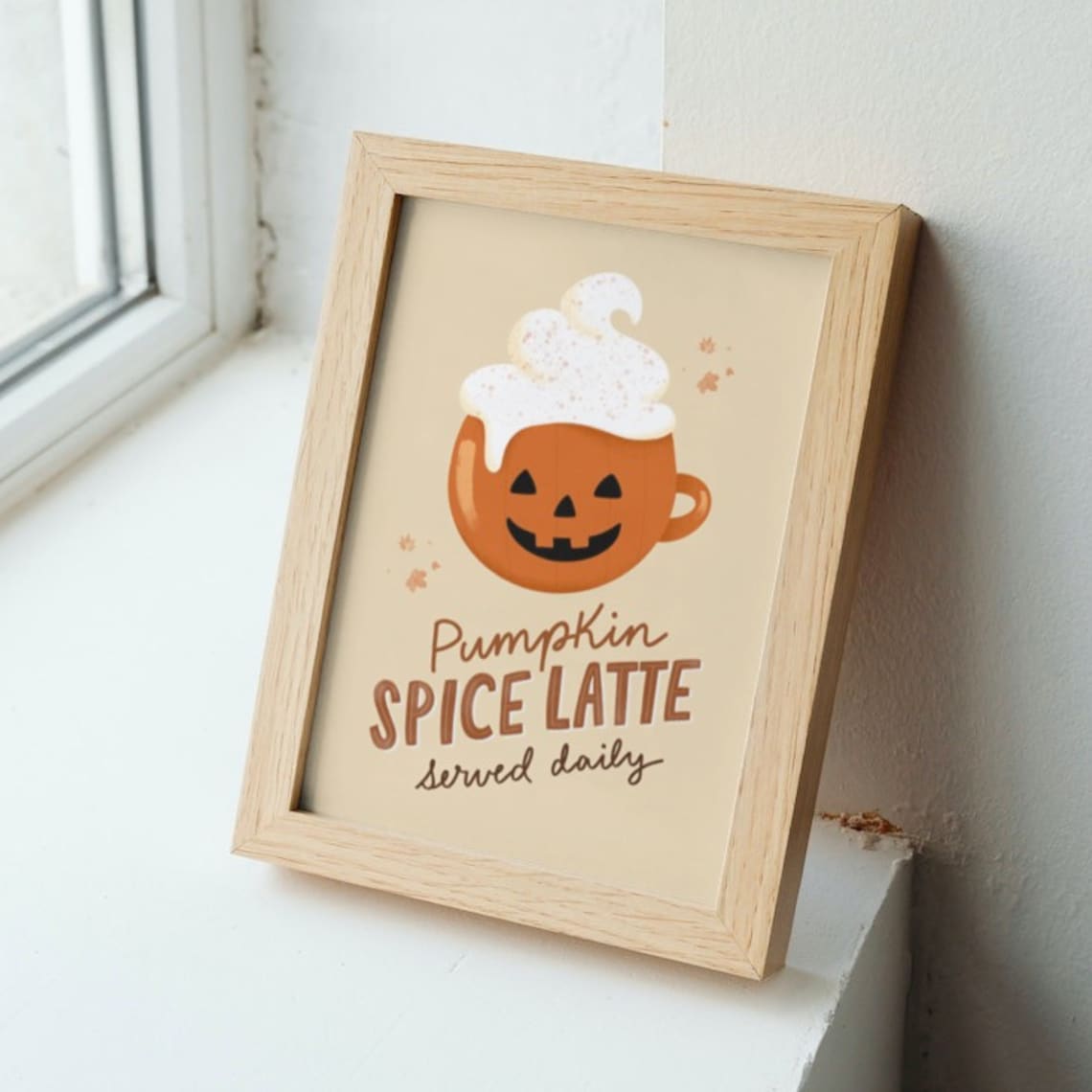 Pumpkin Spice Latte Served Daily Jack O Lantern Mug Art Print - Image 3