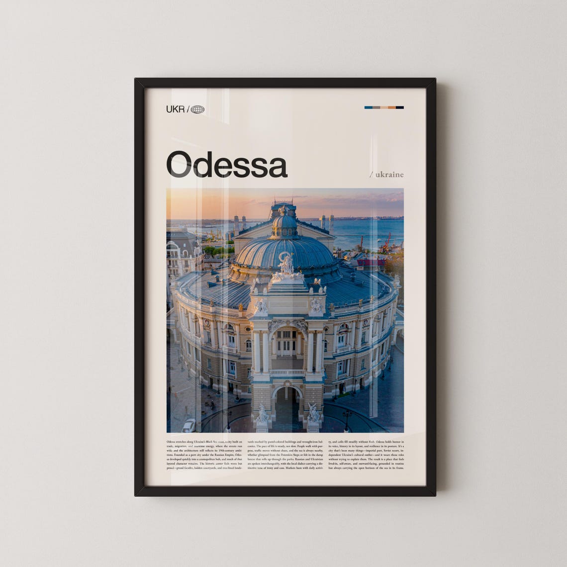 Odessa Ukraine Opera House Golden Sunset Seaside Travel Poster
