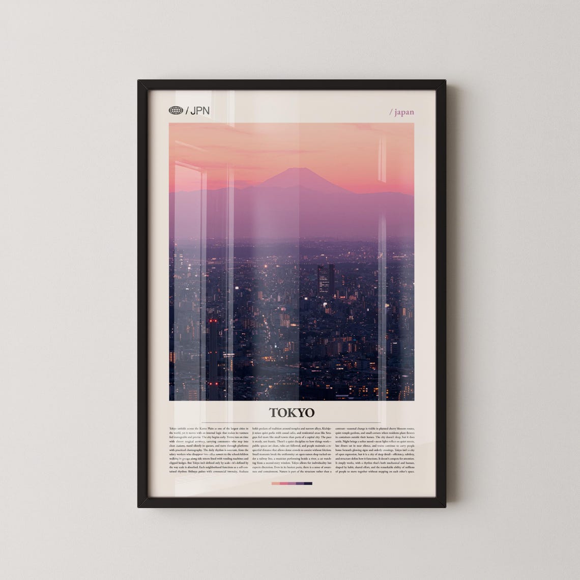 Tokyo Japan Mount Fuji Twilight Skyline Over Night City View Poster